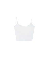Basic Cooling Fabric Fitted Spaghetti Strap Camisole Bra Top