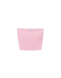 【Lyra & Toby】Embroidery Graphic Ribbed Padded Tube Top