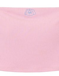 【Lyra & Toby】Embroidery Graphic Ribbed Padded Tube Top