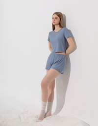 Logo Embroidered Short Sleeve Basic Fitted Tee
