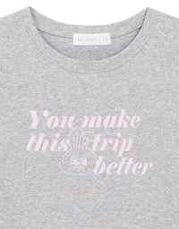 【Lyra & Toby】Embroidery Graphic Slogan Cropped Tee
