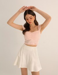 Chic High Waisted Flare Hem A Line Mini Skirt