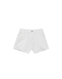 High Waisted Distressed Raw Hem Jeans Denim Shorts
