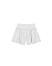 High Waist Tiered Crinkle Shorts with Ruffled Lace Hem Detail