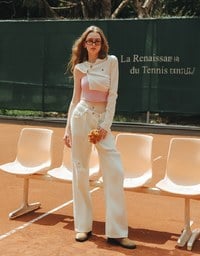 【Lyra & Toby】Distressed Drawstring Wide Leg Casual Pants