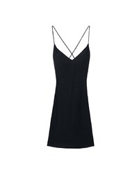 Cooling Fabric Lighweight Crisscross Backless Strappy Padded Mini Dress