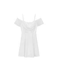 Off Shoulder Layered Chiffon Padded Mini Dress