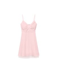 Spaghetti Strap V Neck Twist Detail Flowy Padded Mini Dress