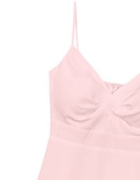 Spaghetti Strap V Neck Twist Detail Flowy Padded Mini Dress