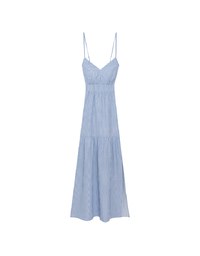 【GUT GUT Design】 Deep V Backless Strappy Striped Padded Maxi Dress