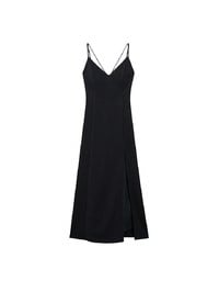 【GUT GUT Design】 Deep V Double Strap Cross Back Slit Padded Maxi Dress
