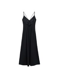 【GUT GUT Design】 Deep V Double Strap Cross Back Slit Padded Maxi Dress