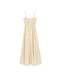 Dainty Floral Embroidery Tie Front Padded Flowy Maxi Dress