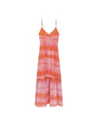 V Neck Tie Dye Spaghetti Strap Padded Maxi Dress