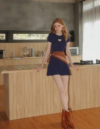 Heart Cut Out Ribbed Knit Fitted Mini Dress