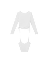 Cooling Fabric Side Ruched Button Cardigan and Adjustable Padded Bra Top Set Wear