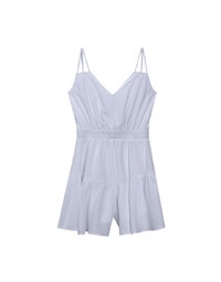 Double Strap V Neck Ruffle Hem Jumpsuit
