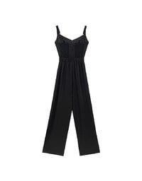 Contrast Spaghetti Strap Waist Cut Out Wide Leg Padded Jumpsuit