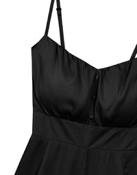 V Neck Open Back Tie Strap Padded Jumpsuit