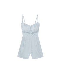 V Neck Open Back Tie Strap Padded Jumpsuit