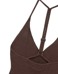 Sexy V Neck Ribbed Halter Padded Bodysuit