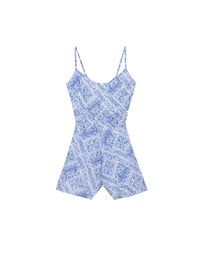 Ocean Inspired Paisley Print Spaghetti Strap Cami Padded Jumpsuit