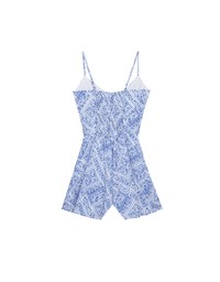 Ocean Inspired Paisley Print Spaghetti Strap Cami Padded Jumpsuit