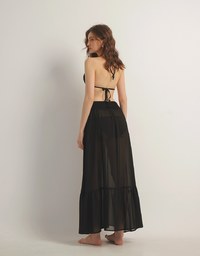 Flowy Sheer Bikini Cover Up Skirt with Stretch Waistband