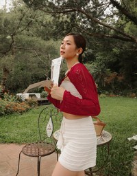【GUT GUT Design】 Open Knit Drawstring Cover Up Shorts with Fringe Tassel Detail