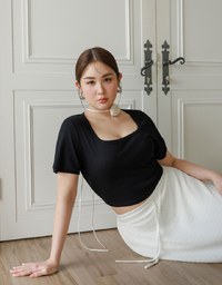 Classic Square Neck Ribbed Crop Top