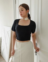 Classic Square Neck Ribbed Crop Top