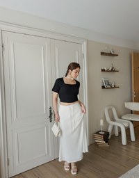 Classic Square Neck Ribbed Crop Top