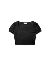 Classic Square Neck Ribbed Crop Top