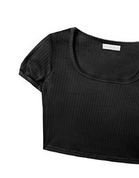 Classic Square Neck Ribbed Crop Top