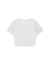 Front Cut Out Detail Fitted Knit Padded Top