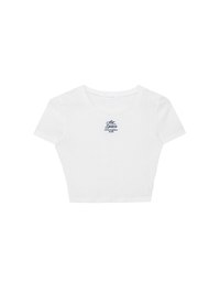 AIR SPACE Logo Embroidered Ribbed Knit Fitted Top