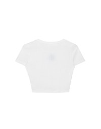 AIR SPACE Logo Embroidered Ribbed Knit Fitted Top