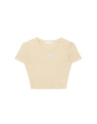AIR SPACE Logo Embroidered Ribbed Knit Fitted Top