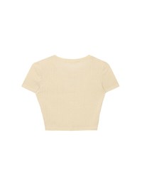 AIR SPACE Logo Embroidered Ribbed Knit Fitted Top