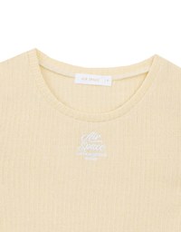 AIR SPACE Logo Embroidered Ribbed Knit Fitted Top