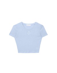 AIR SPACE Logo Embroidered Ribbed Knit Fitted Top