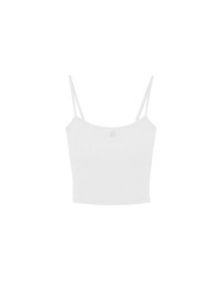 AIR SPACE Logo Embroidered Ribbed Spaghetti Strap Cami Padded Top