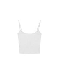 AIR SPACE Logo Embroidered Ribbed Spaghetti Strap Cami Padded Top