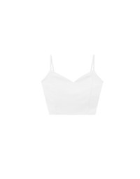 V Neck Sculpting Spaghetti Strap Cami Padded Top with Clean Back Design