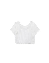 Faux 2 Piece Layered Mesh Short Sleeve Top with Soft Knit Texture