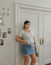 Sheer Ruched Drawstring Layered Camisole Top