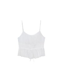 Sheer Ruched Drawstring Layered Camisole Top