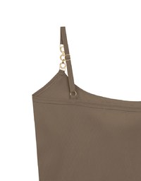 Cooling Fabric Cropped Cami Bra Top with Gold Chain Detail
