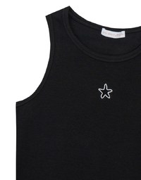 Star Shape Cut Out Ribbed Cropped Tank Top