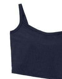Basic Cooling Fabric Fitted Wide Strap Camisole Bra Top